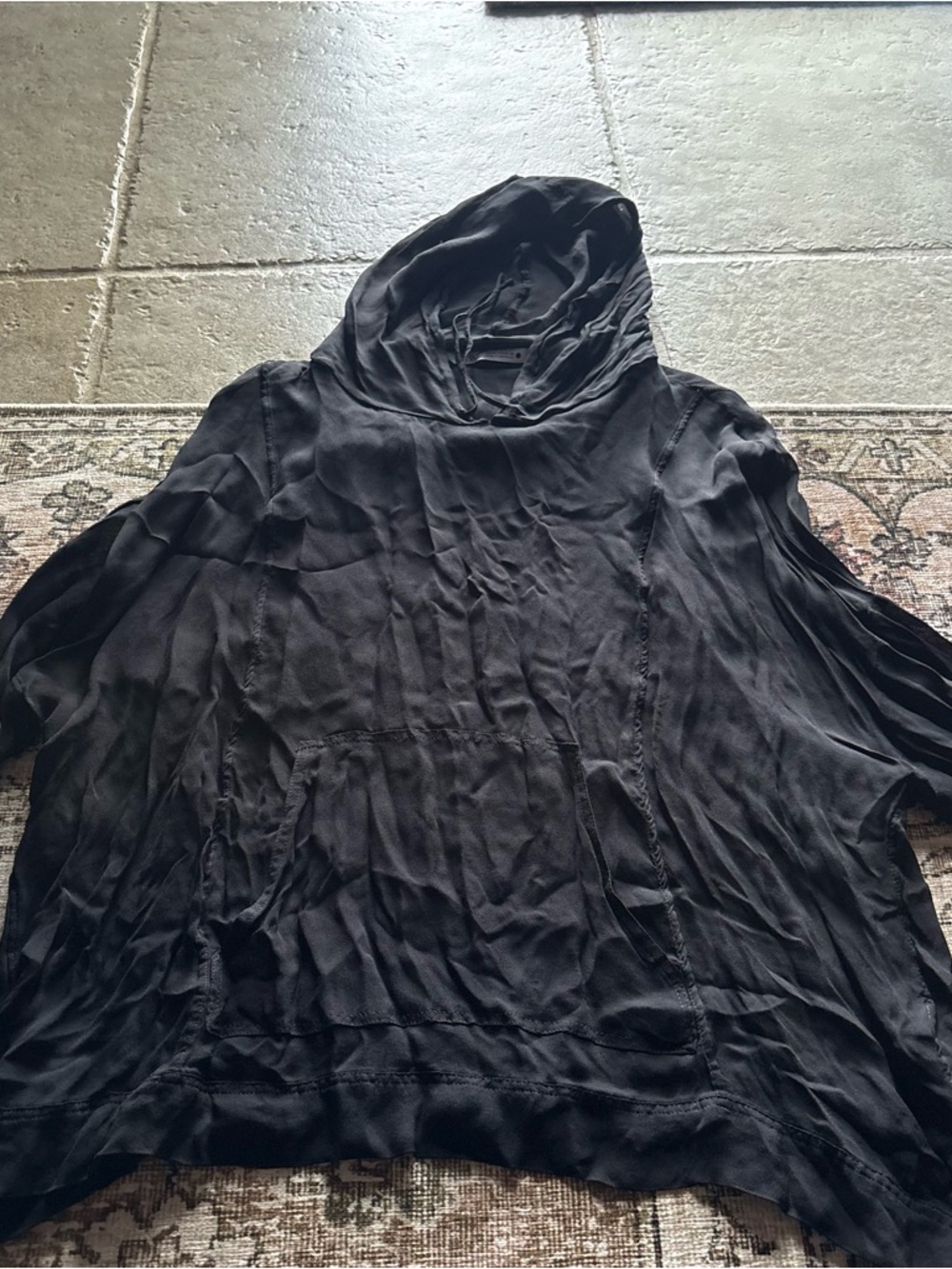 Zara Black Sheer Hooded Swim Cover-Up